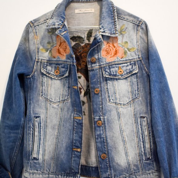Mavi Jeans & Co Jackets & Blazers - MAVI JEANS CO. Floral Embroidered Denim Jacket